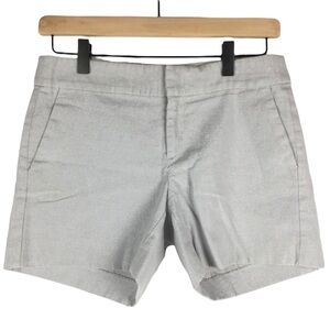 BANANA REPUBLIC Shorts Linen Metallic Grey Silver Glitter Shimmer Chino Size 0